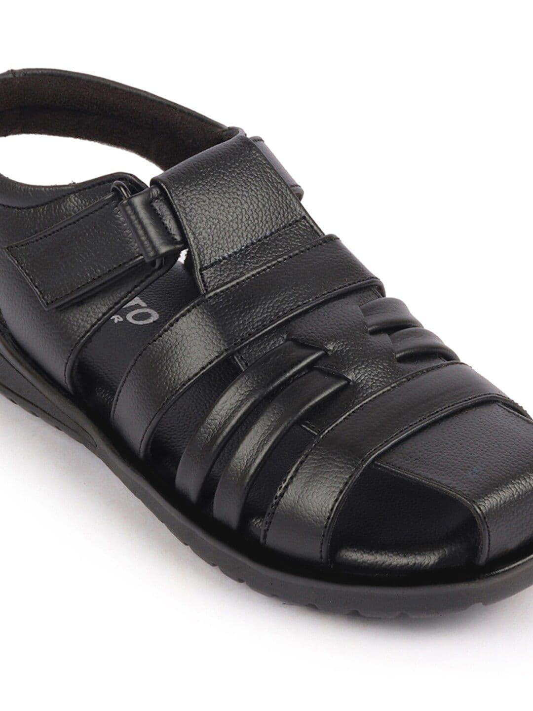 FAUSTO Men Textured Leather Fisherman Sandals thumbnail 4