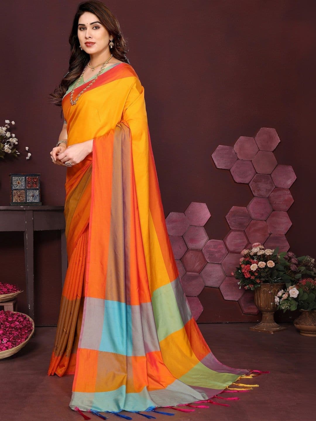 Owee Silk Cotton Designer Saree - view 1