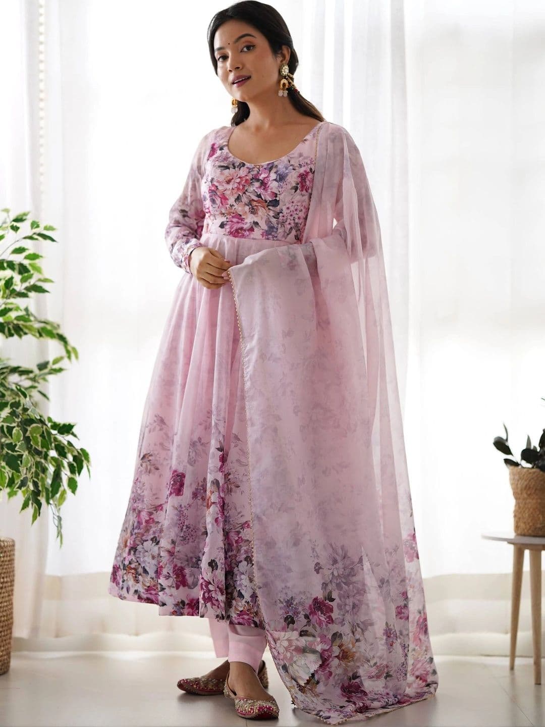VASTRABELLA Women Floral Printed Empire Kurta with Trousers & With Dupatta - view 1