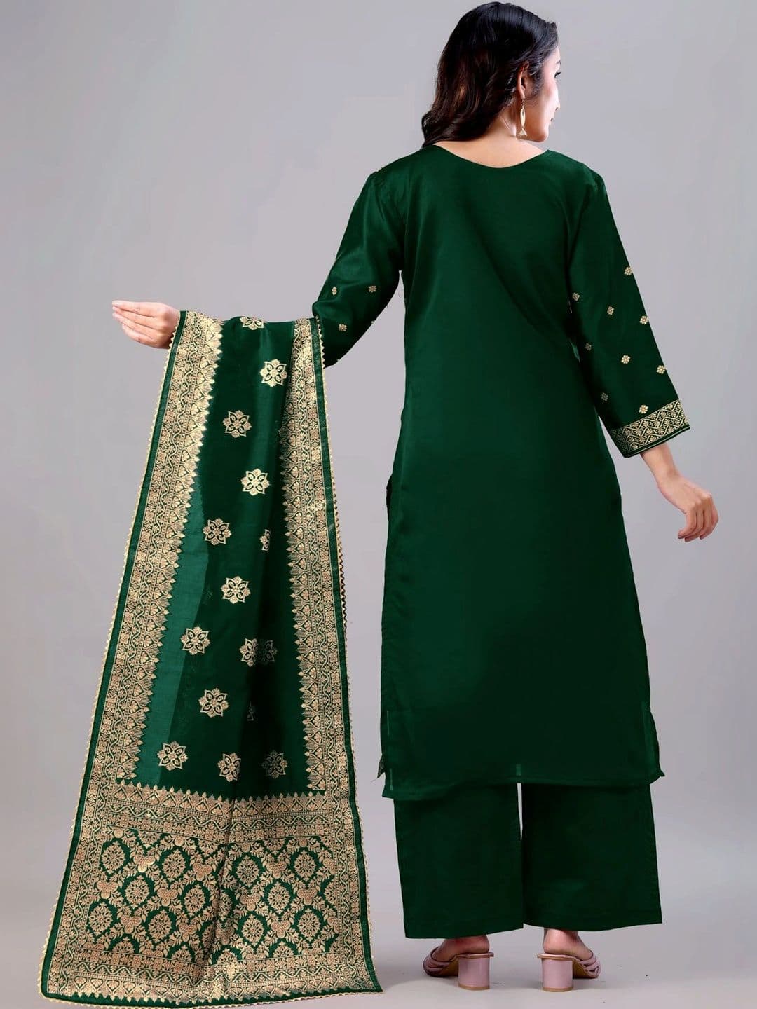 kantuba Women Unstitched Dress Art Silk  Material thumbnail 3