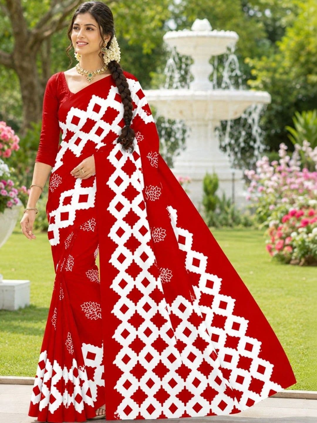 Karishma Pure Cotton Block Print Saree thumbnail 3