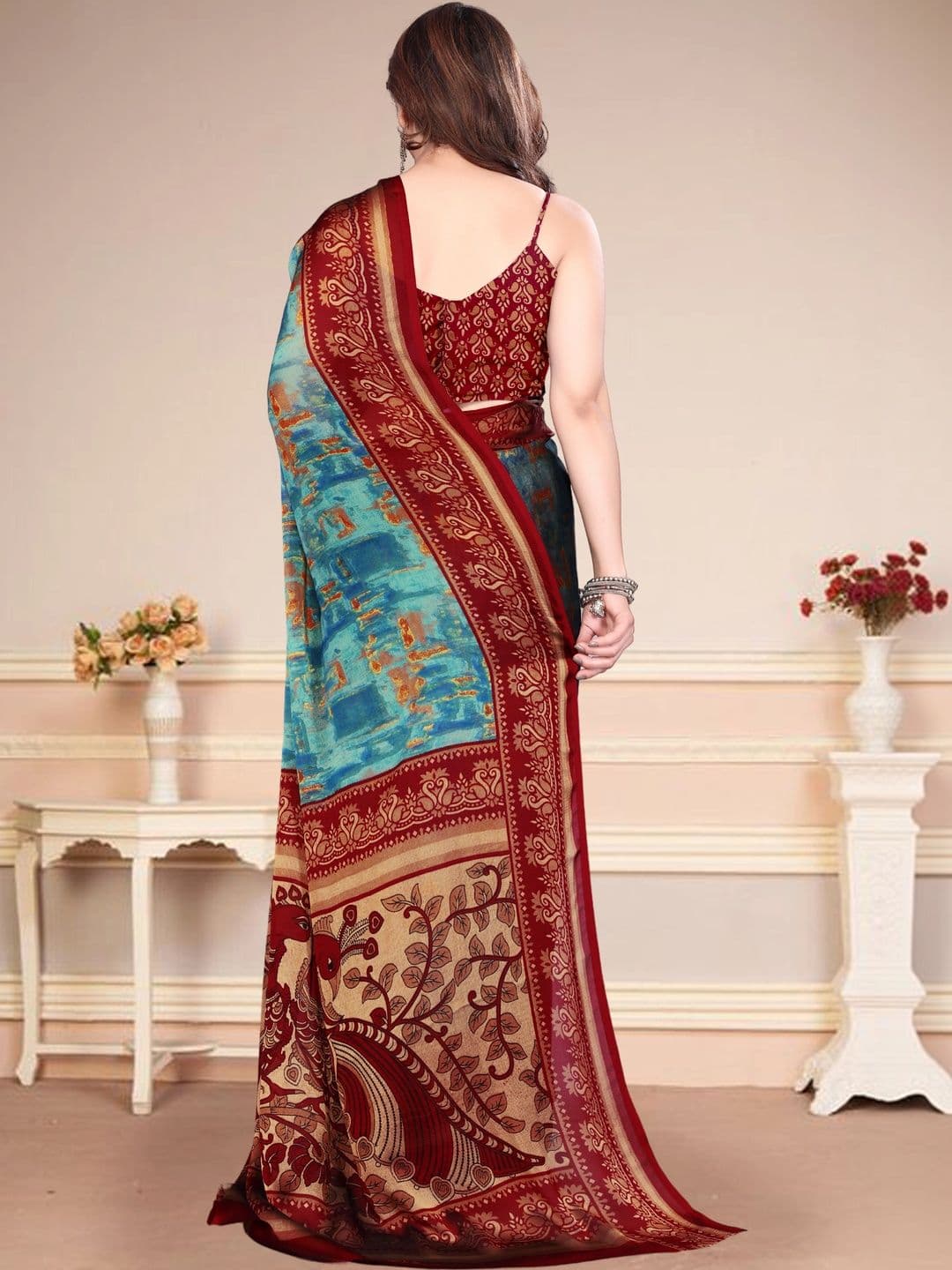 Owee Pure Chiffon Designer Saree thumbnail 4