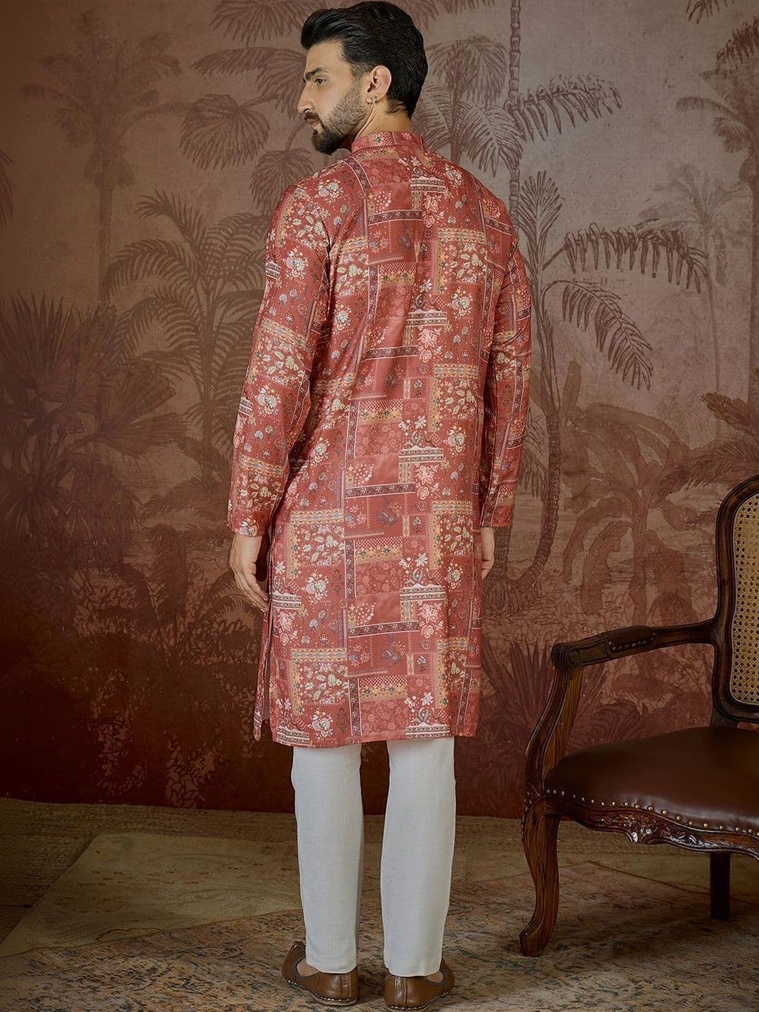 House of Pataudi Men Ethnic Motifs Printed Kurta thumbnail 4