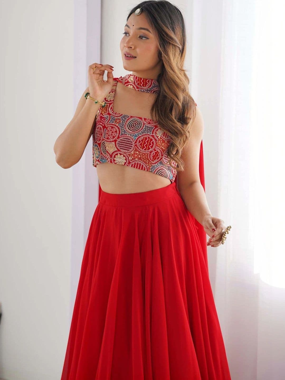 PALMIRA Printed Ready to Wear Lehenga & Blouse With Dupatta thumbnail 2
