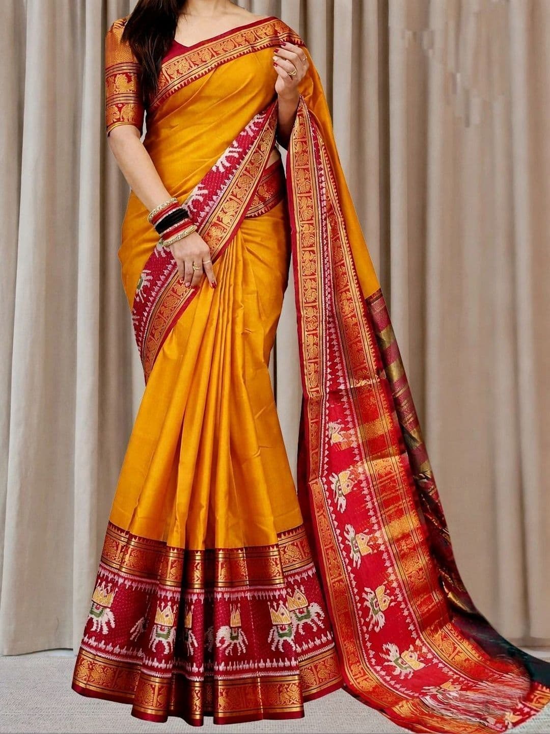 Owee Zari Silk Cotton Designer Narayan Peth Saree - view 1