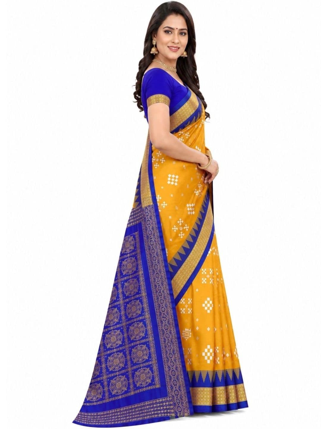 SHOPSILK Zari Art Silk Sambalpuri Saree thumbnail 4
