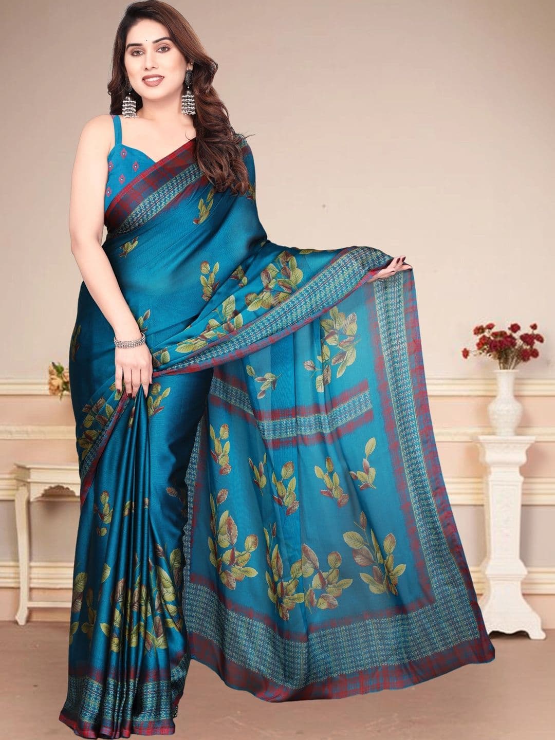 Owee Floral Pure Chiffon Designer Saree - view 1