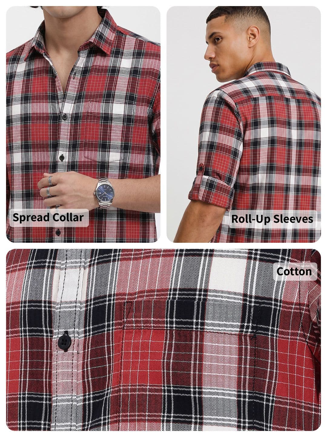 Roadster Life Co. Textured Weave Checked Shirt thumbnail 2