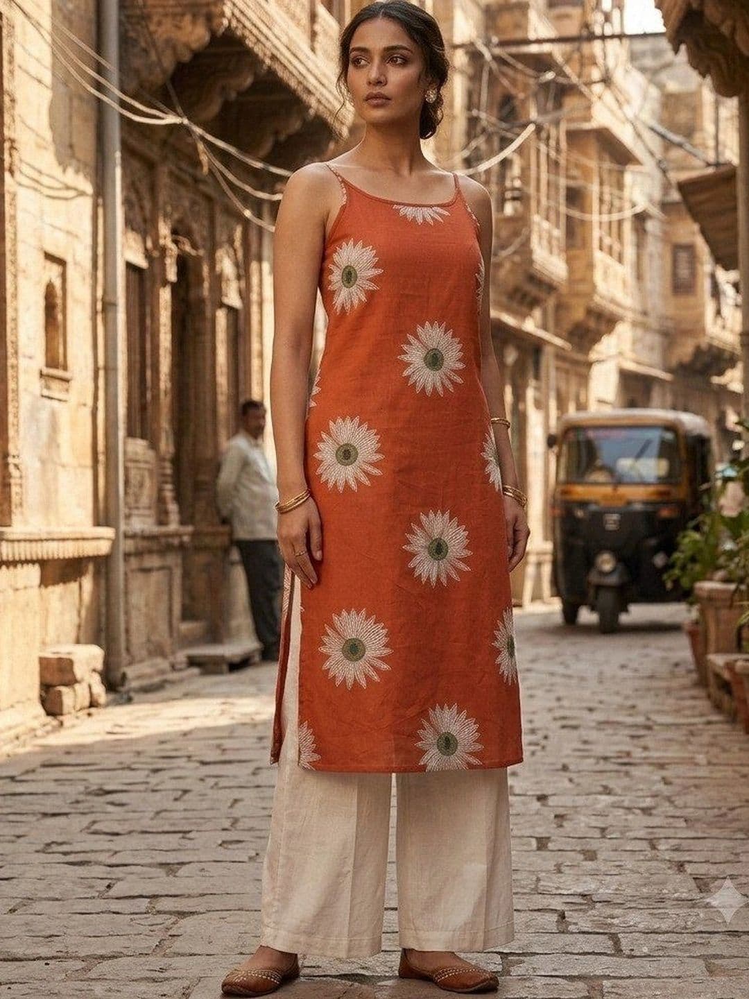 Buneya Floral Printed Pure Cotton Ethnic Straight Kurtas thumbnail 6