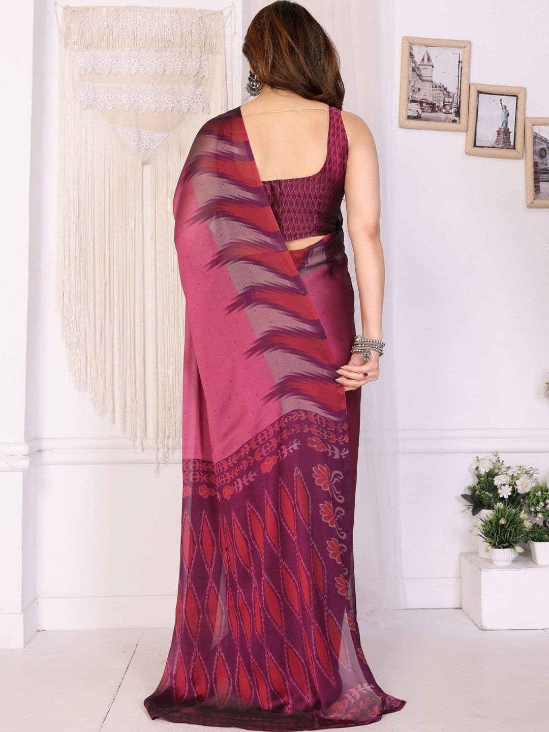 Owee Pure Chiffon Designer Saree thumbnail 2