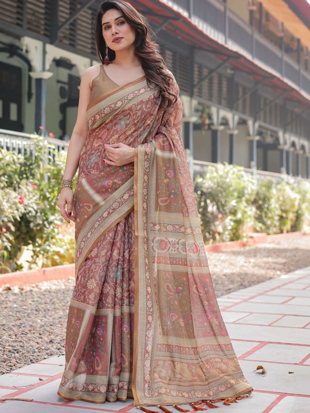 Suha Floral Art Silk Saree - view 1