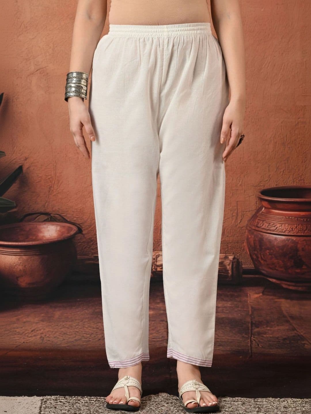 Encourage Women Ethnic Motifs Printed Regular Mirror Work Pure Cotton Kurta with Trousers & With Dupatta thumbnail 6