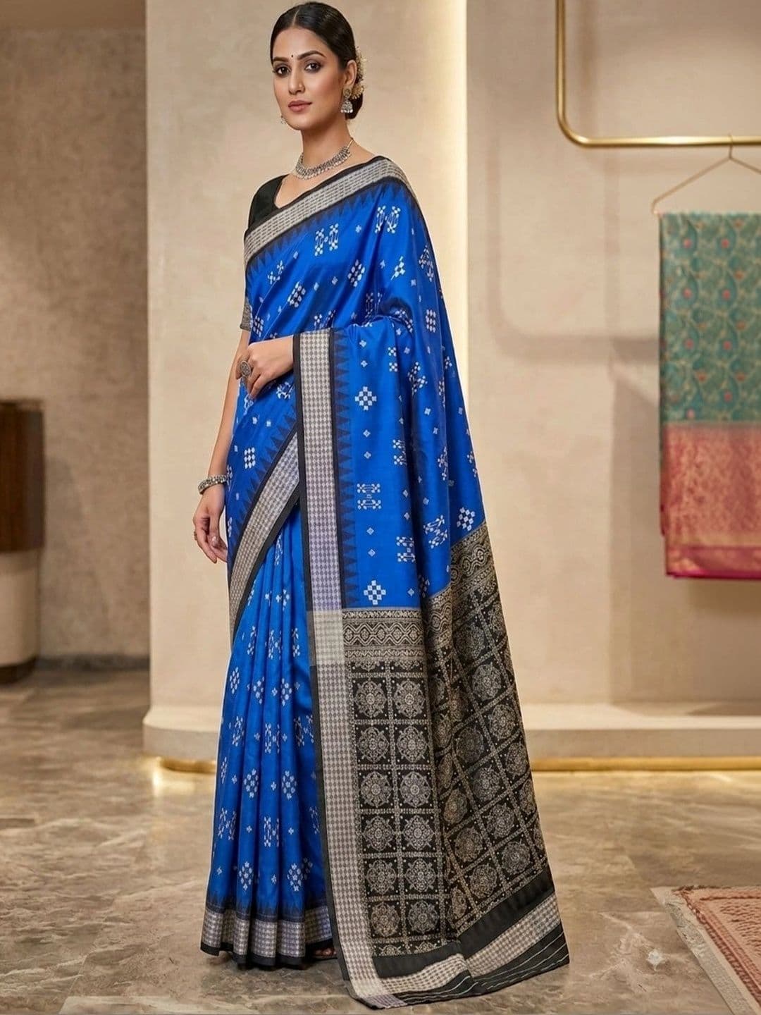 SHOPSILK Art Silk Sambalpuri Saree thumbnail 3