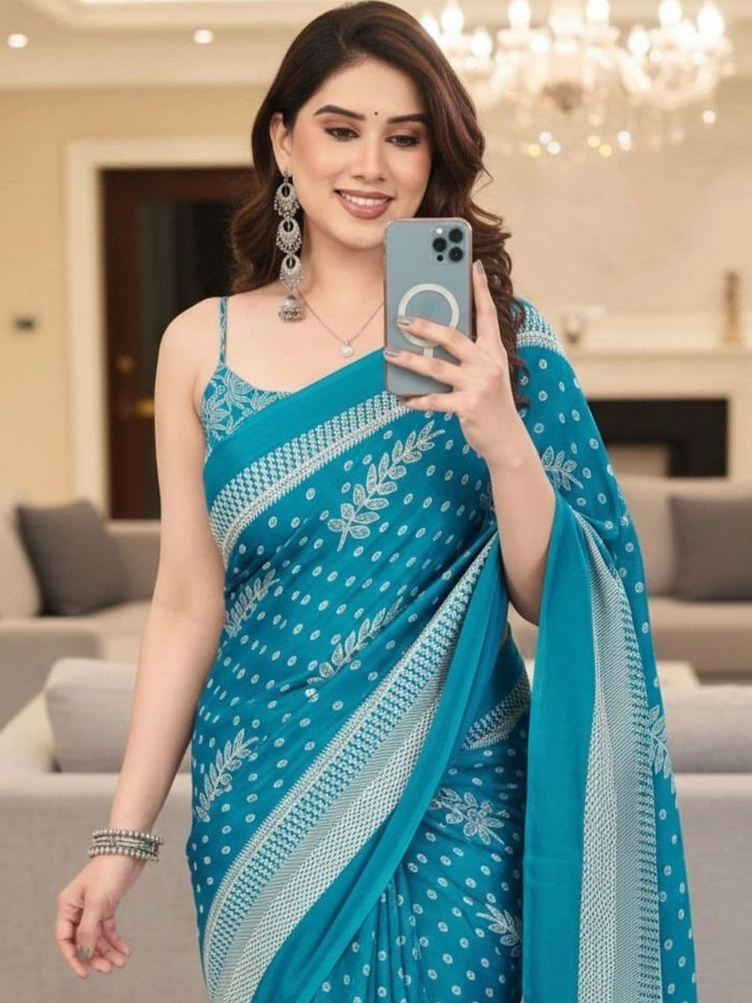 Owee Pure Chiffon Designer Saree thumbnail 2