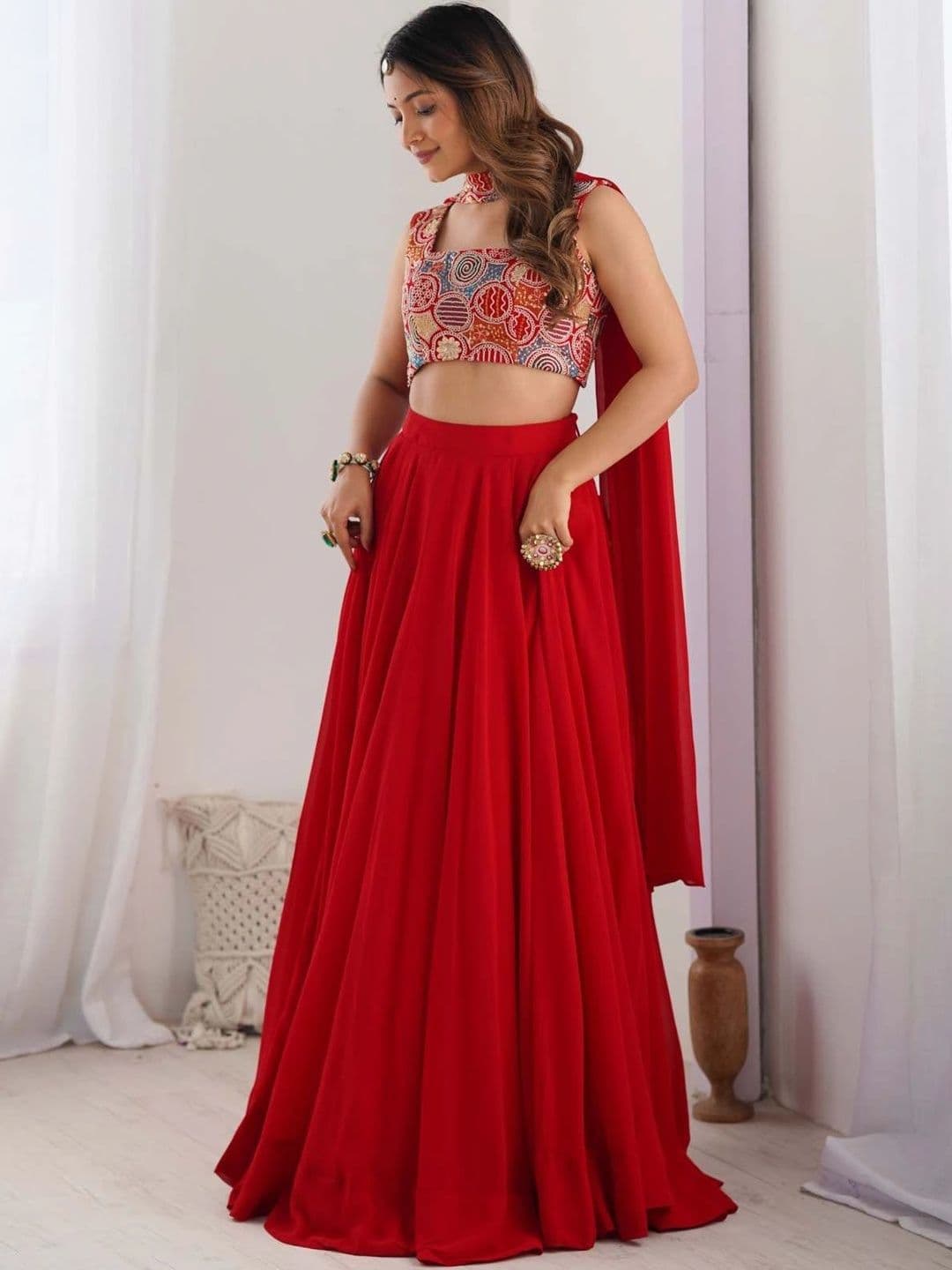 PALMIRA Printed Ready to Wear Lehenga & Blouse With Dupatta thumbnail 4
