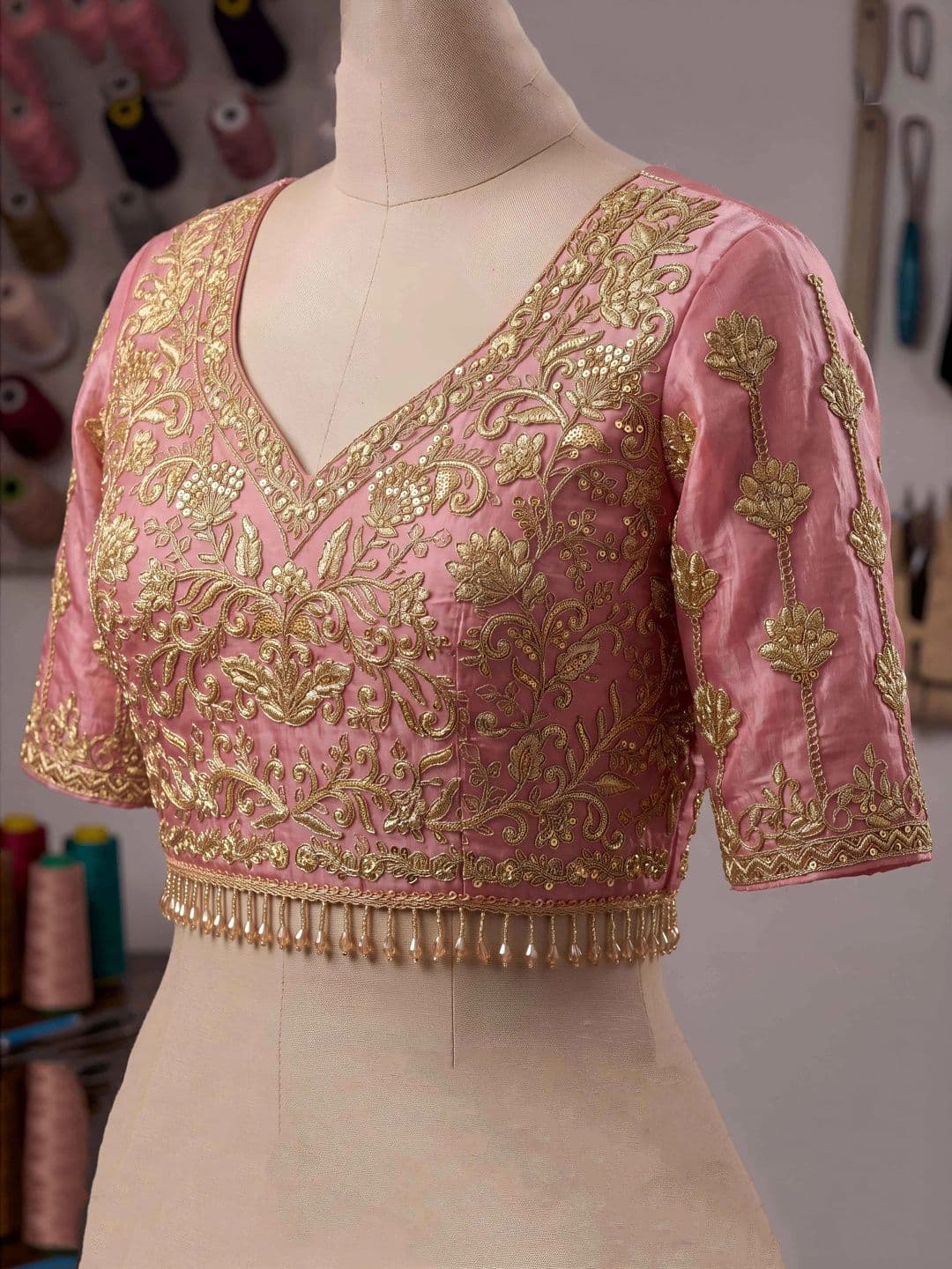 Zeel Clothing Embroidered Sequinned Semi-Stitched Lehenga & Unstitched Blouse With Dupatta thumbnail 5
