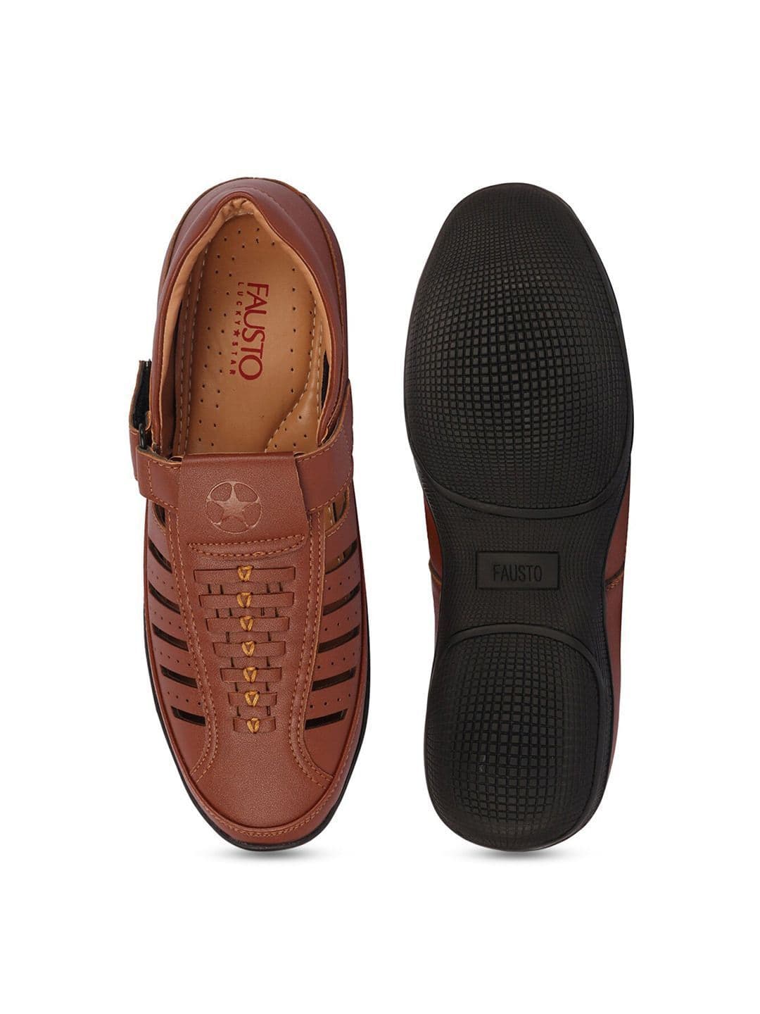FAUSTO Men Tan Fisherman Sandals thumbnail 3