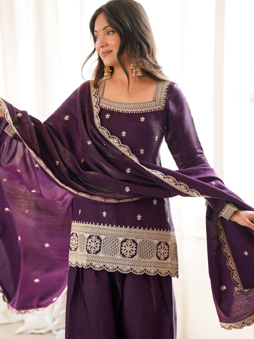 VASTRABELLA Women Ethnic Motifs Embroidered Regular Kurta with Patiala & With Dupatta thumbnail 6