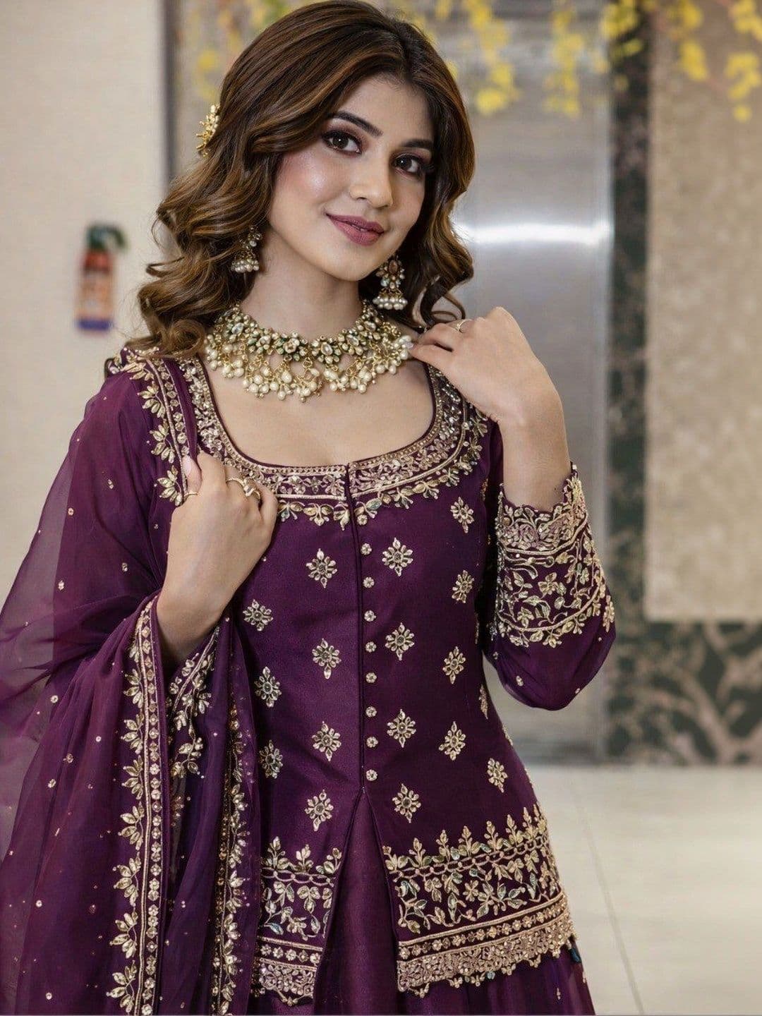 BLUSH STREET Embroidered Semi-Stitched Lehenga & Blouse With Dupatta thumbnail 3