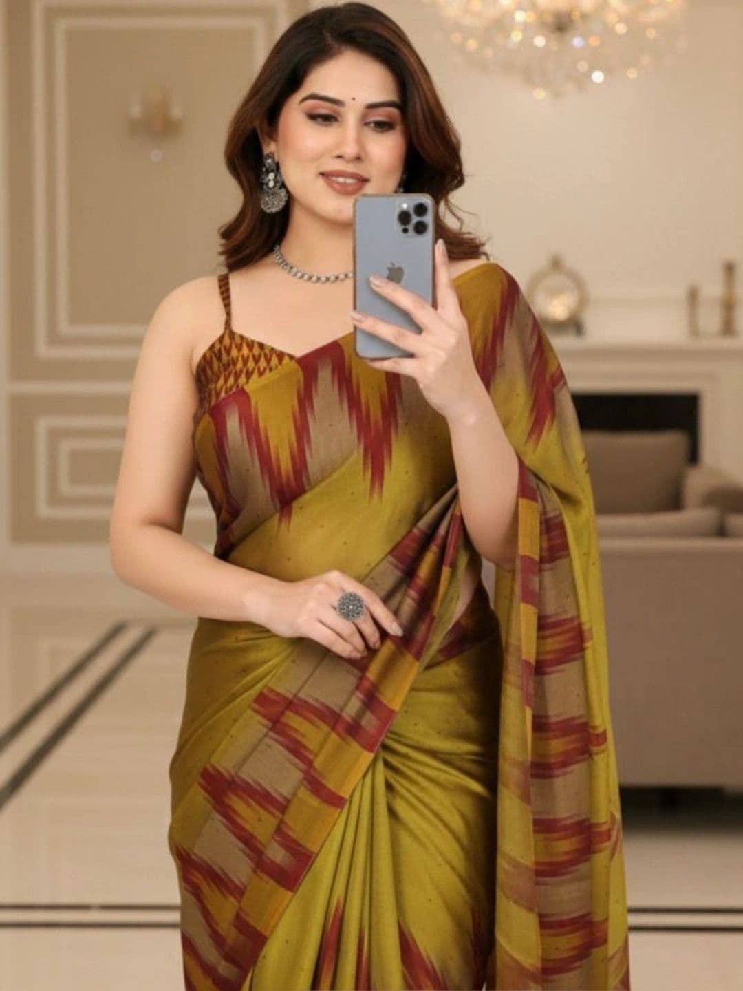 Owee Floral Pure Chiffon Designer Saree - view 1