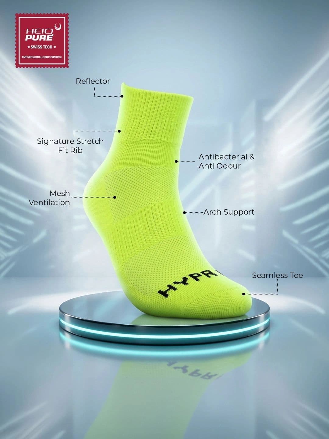 HYPR FIT Men Pack of 2 Multi Cotton Anti-Odour Compression Fit Socks thumbnail 6