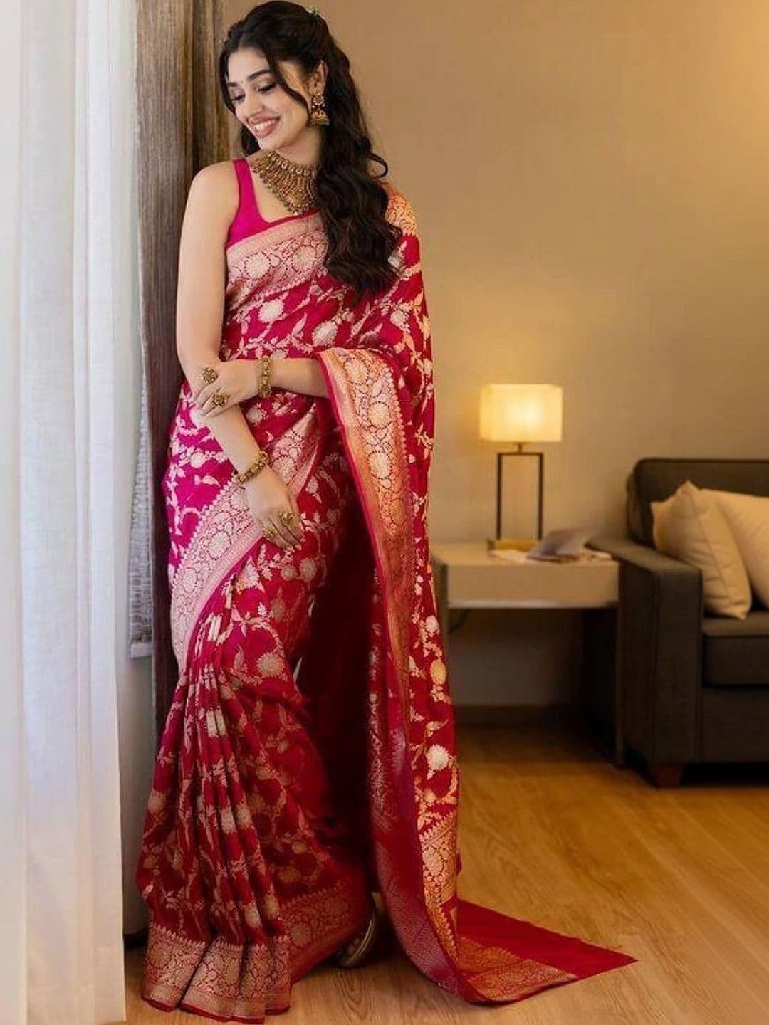 revika Woven Design Zari Art Silk Designer Kanjeevaram Saree - view 1
