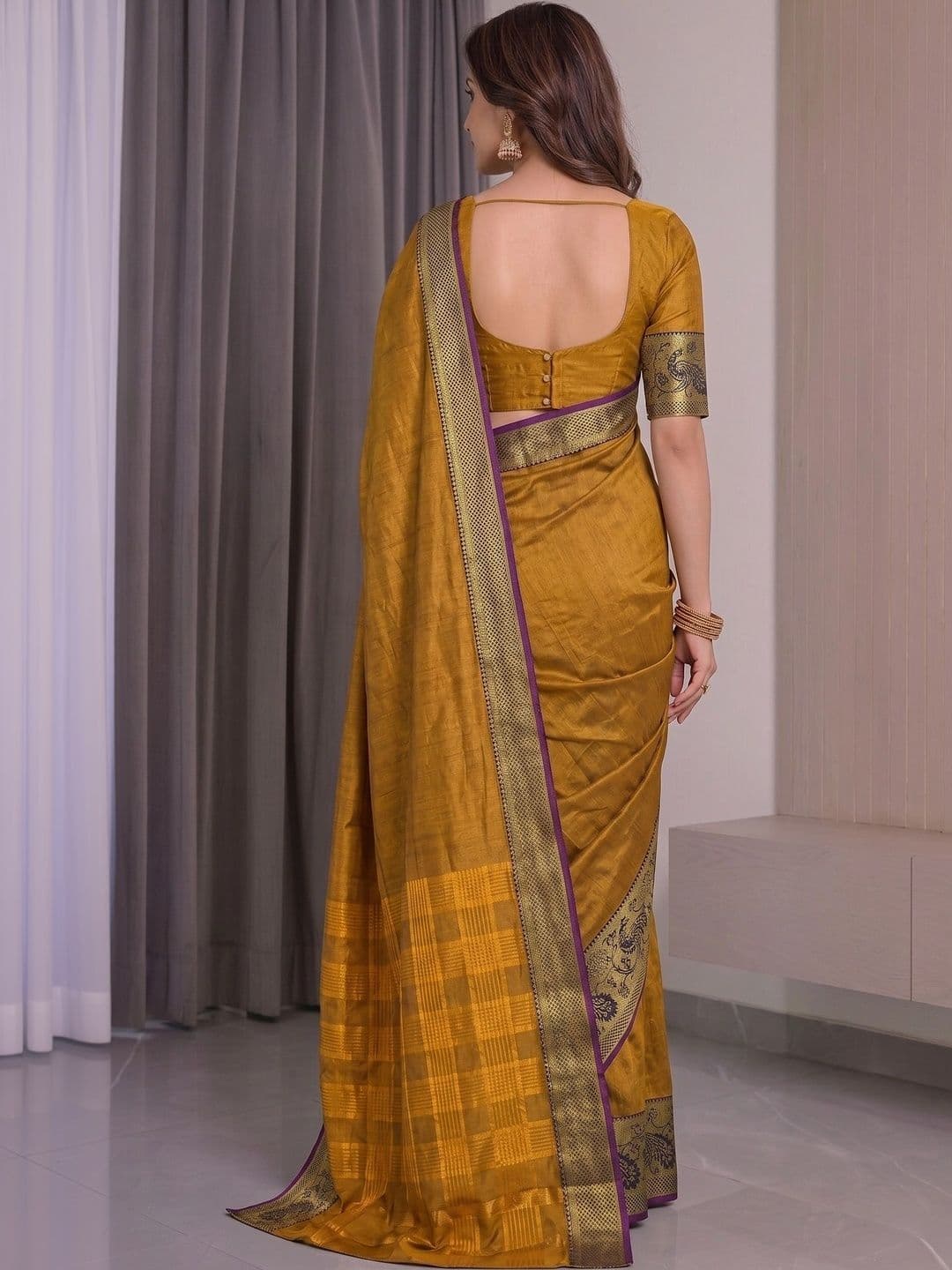Owee Zari Silk Cotton Designer Saree thumbnail 2