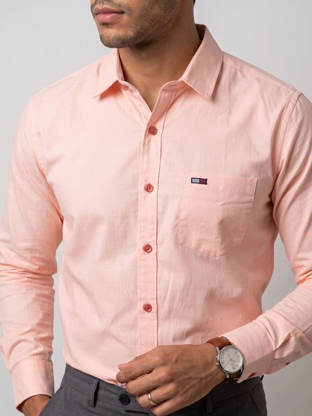 U.S. PITCHERS Men Modern Slim Fit Semiformal Shirt thumbnail 7