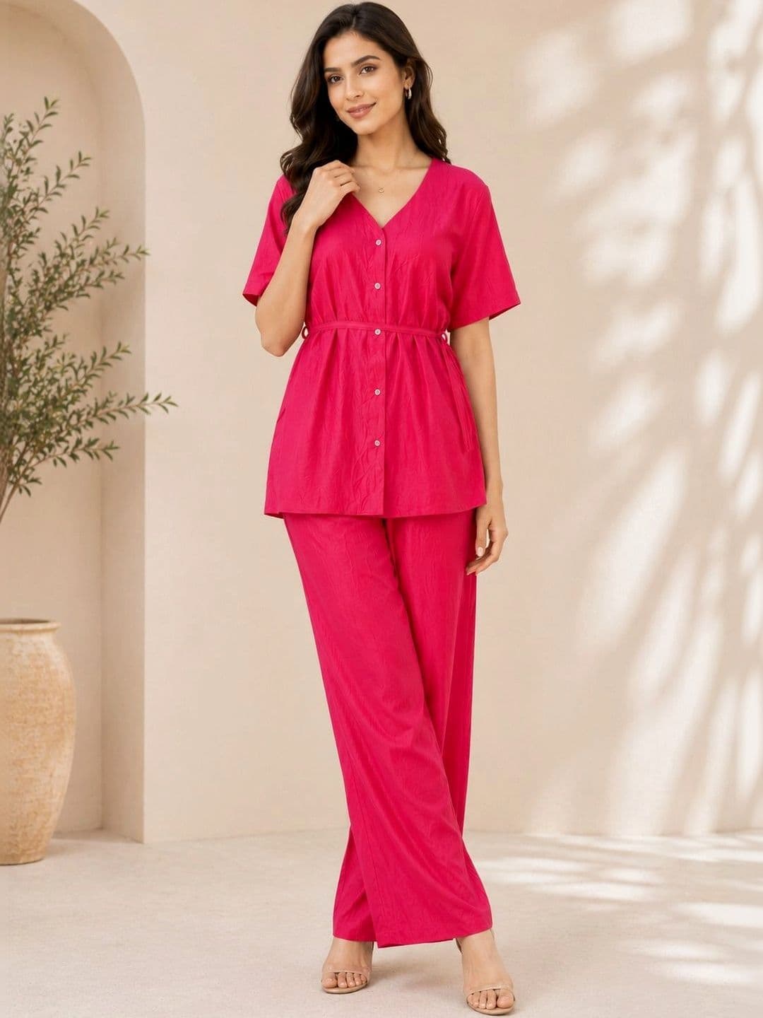 Mitera Women Regular Kurta with Palazzos thumbnail 3