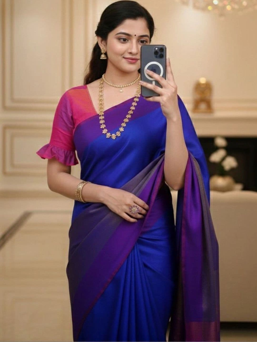 Owee Silk Cotton Designer Saree thumbnail 2