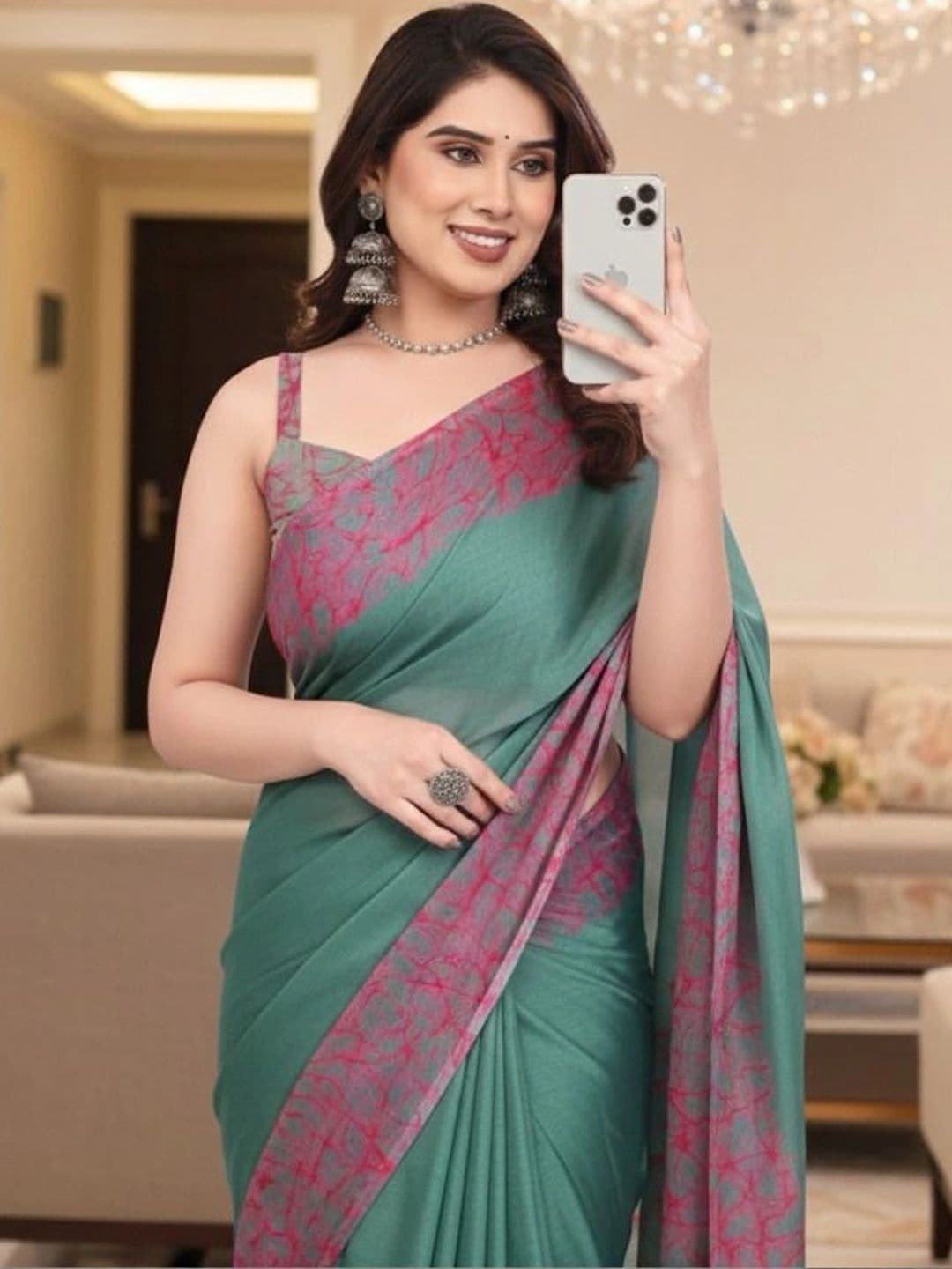 Owee Pure Chiffon Designer Saree thumbnail 5