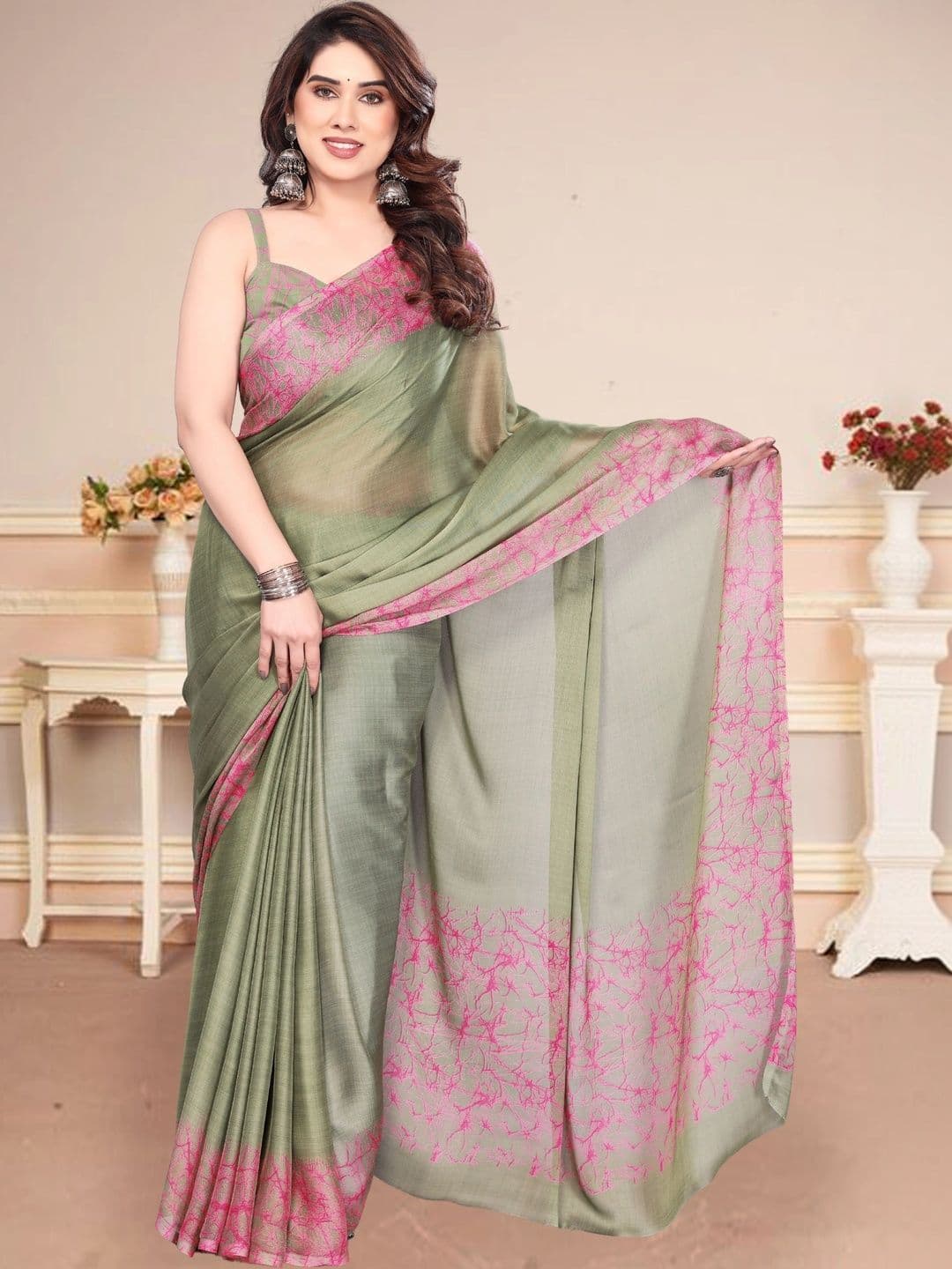 Owee Pure Chiffon Designer Saree thumbnail 3