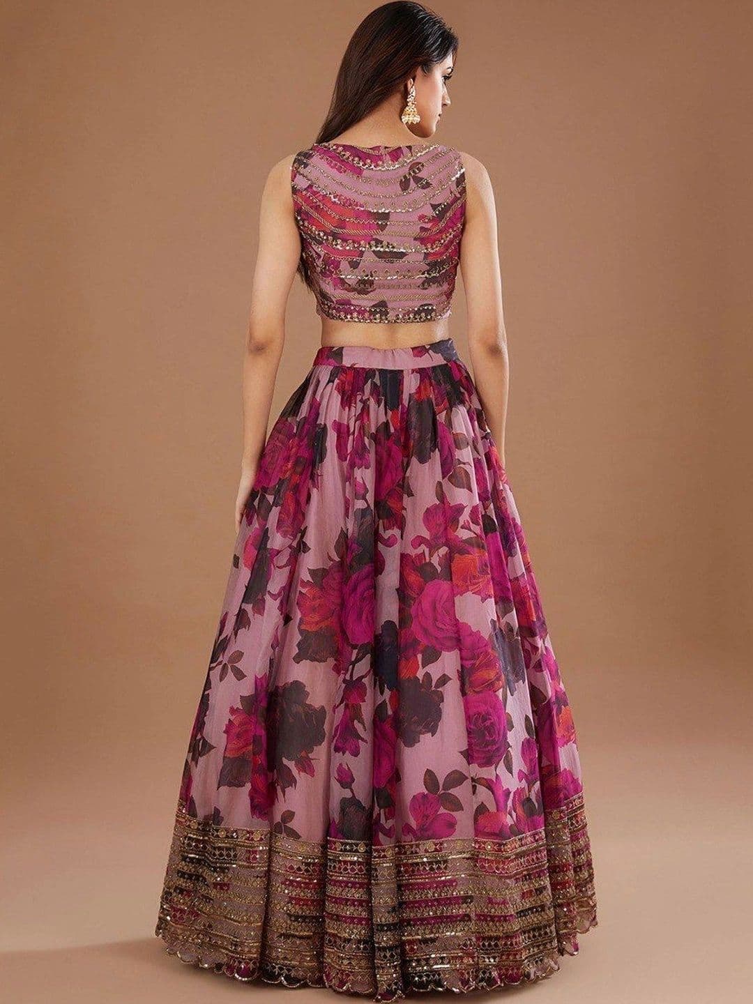 BLUSH STREET Embellished Sequinned Semi-Stitched Lehenga & Blouse With Dupatta thumbnail 2