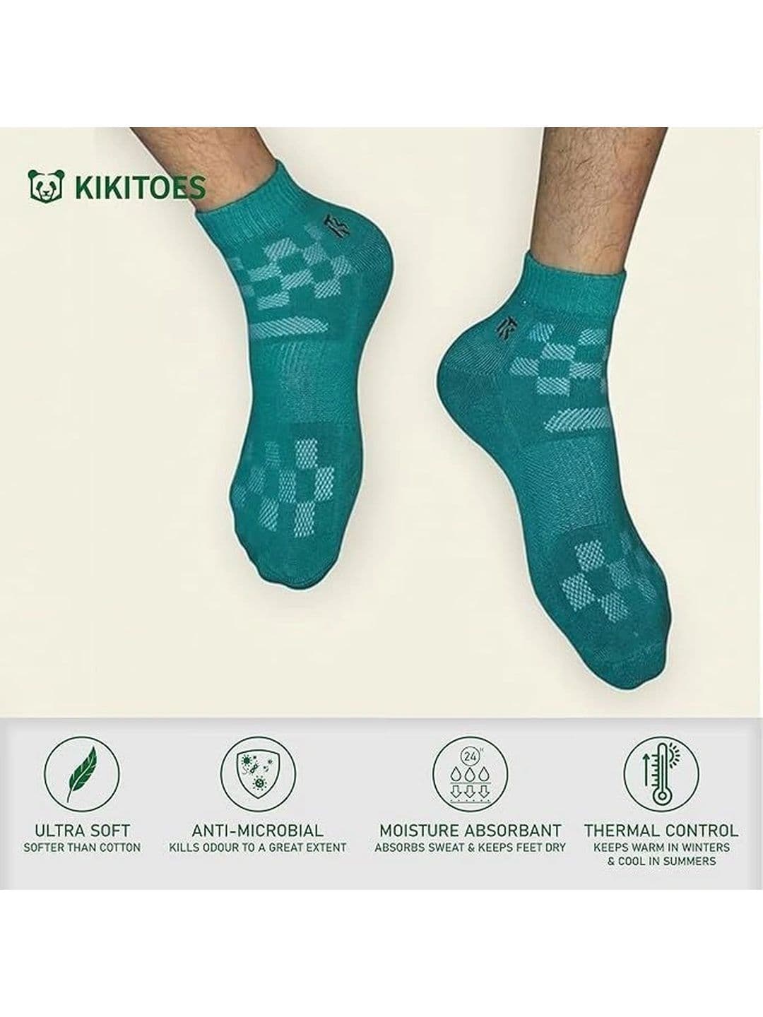Kikitoes Men Pack of 2 Assorted Patterned Ankle Length Socks thumbnail 2