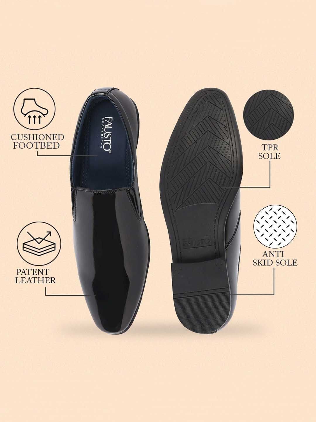 FAUSTO Men Round Toe Formal Slip-On Shoes thumbnail 6