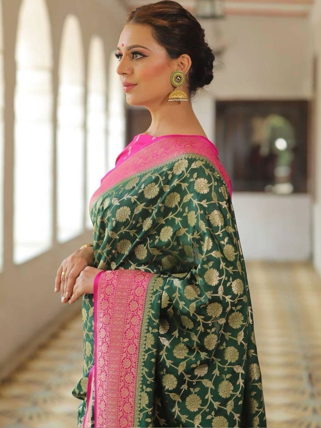 revika Woven Design Zari Art Silk Designer Kanjeevaram Saree thumbnail 6