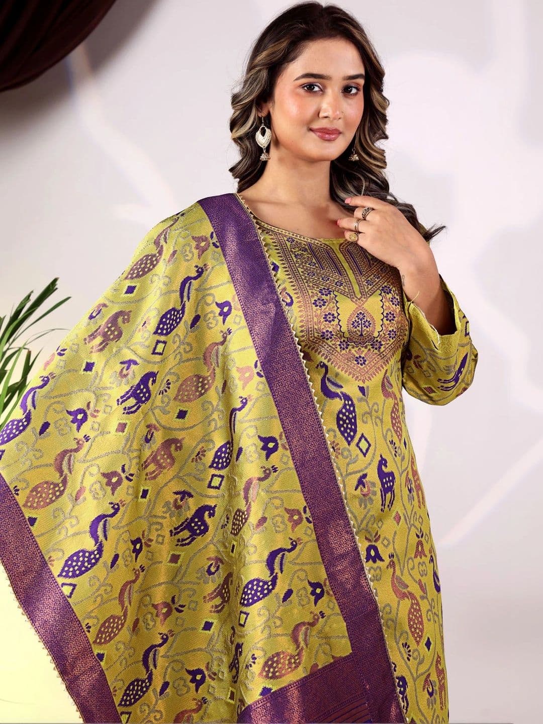 kantuba Art Silk Unstitched Dress Material thumbnail 4