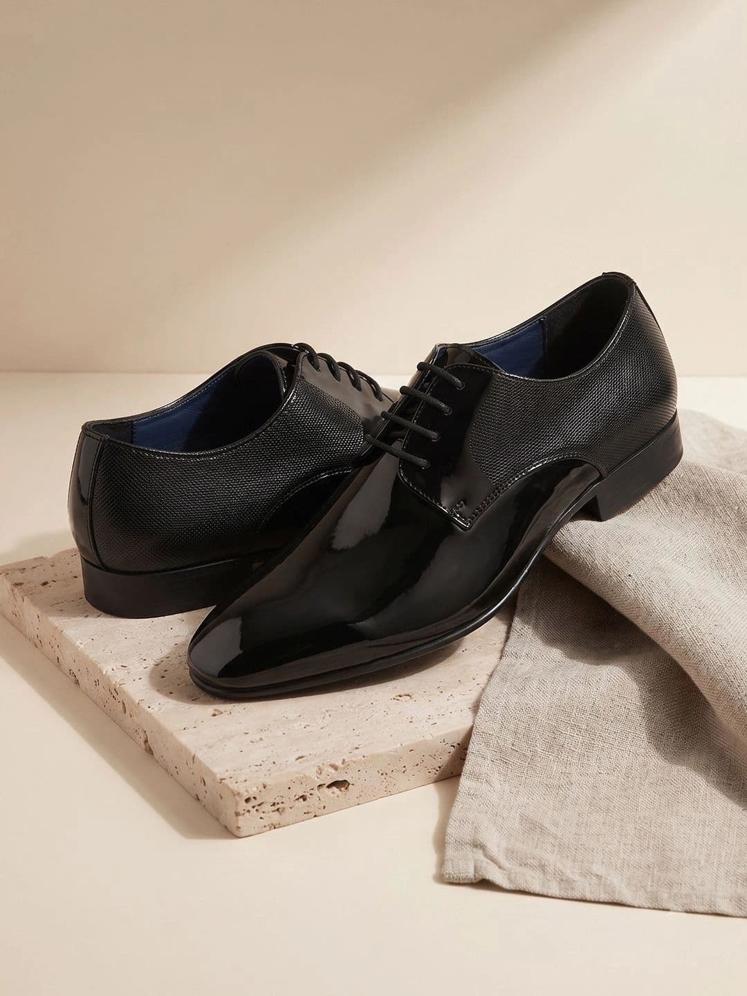 House of Pataudi Men Textured Formal Derbys thumbnail 7