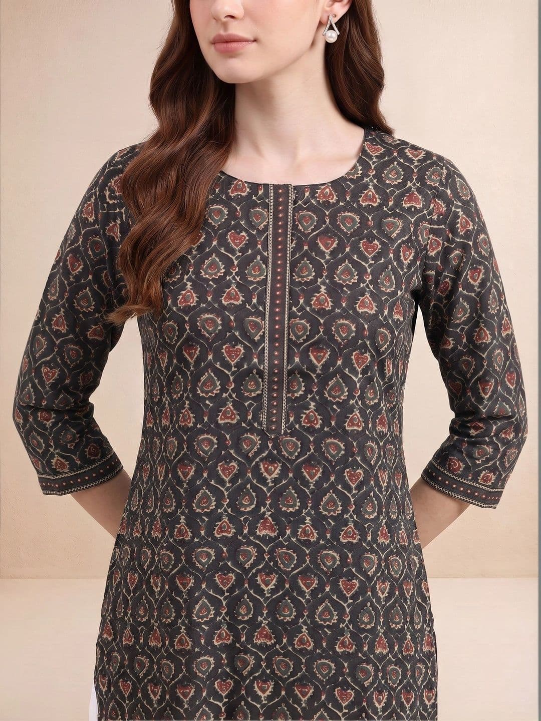 COTTON CULTURE Women Ethnic Motifs Printed Indie Prints Kurta thumbnail 3