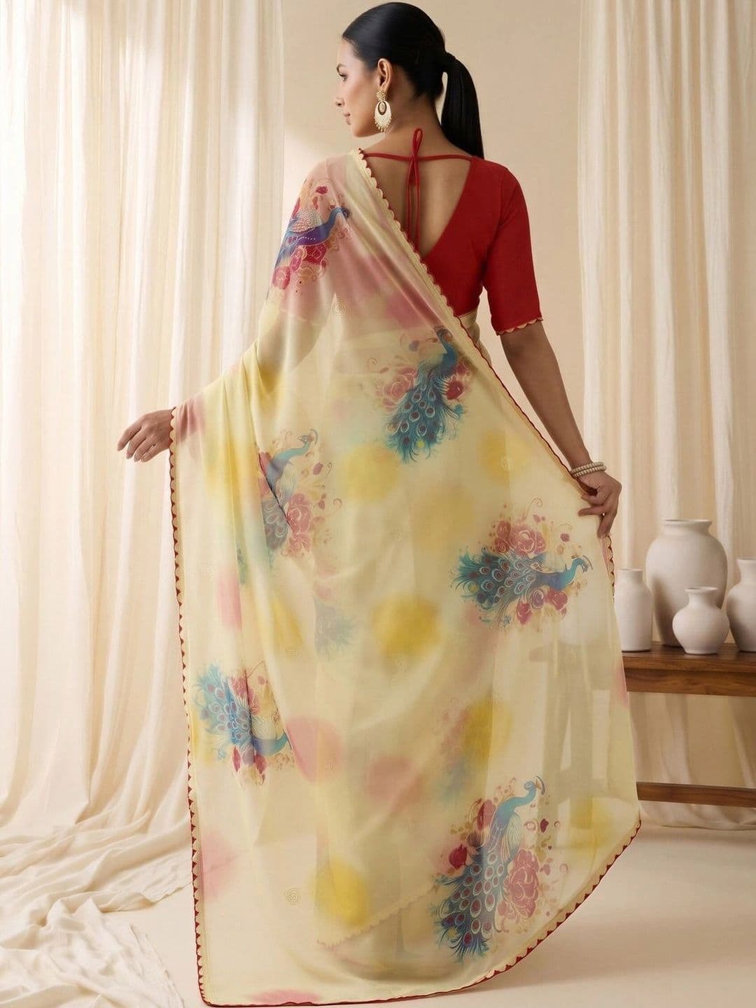 Saree mall Gotta Patti Poly Georgette Designer Sarees thumbnail 3