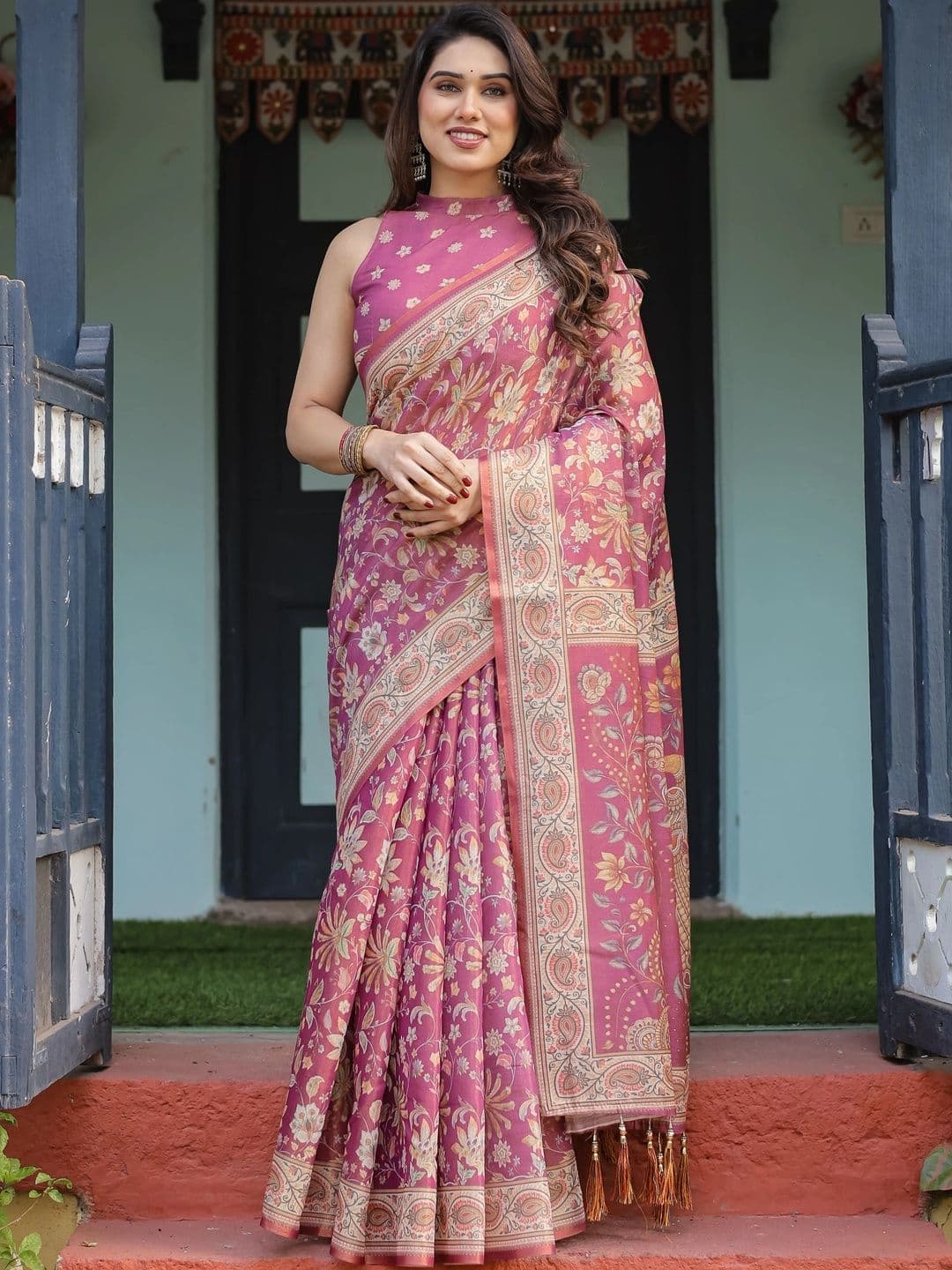 Suha Paisley Art Silk Saree - view 1