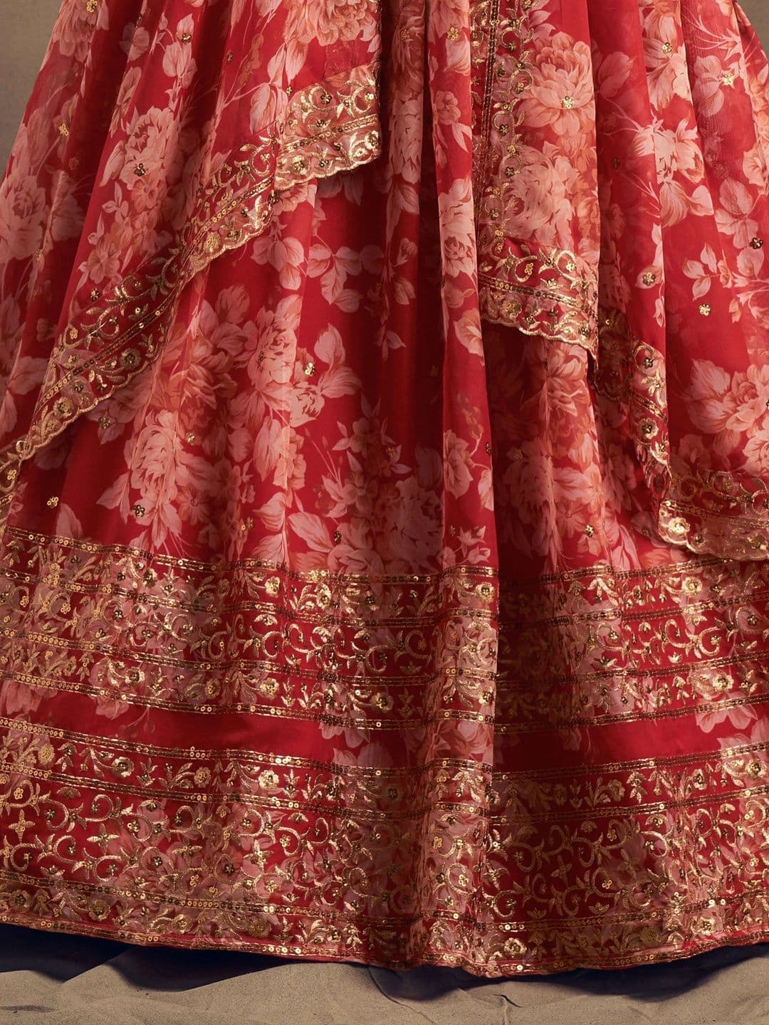 Zeel Clothing Embellished Sequinned Semi-Stitched Lehenga & Unstitched Blouse With Dupatta thumbnail 7
