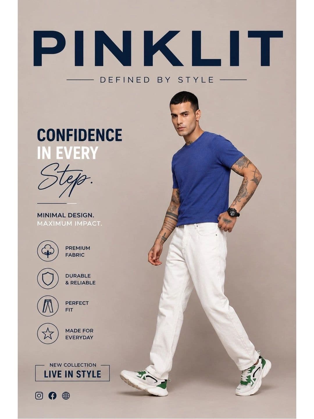PINKLIT Men Straight Fit Mid-Rise Jeans thumbnail 2