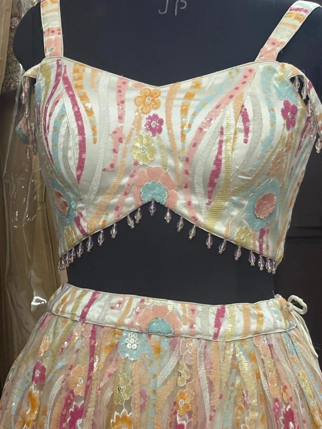 Indi Kal Embellished Sequinned Ready to Wear Lehenga & Blouse With Dupatta thumbnail 4