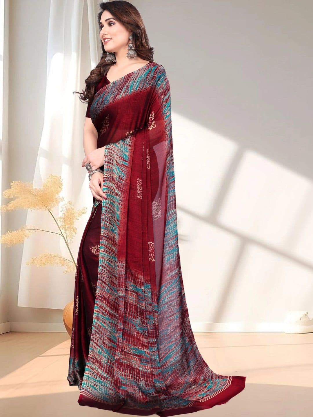 Owee Pure Chiffon Designer Saree - view 1