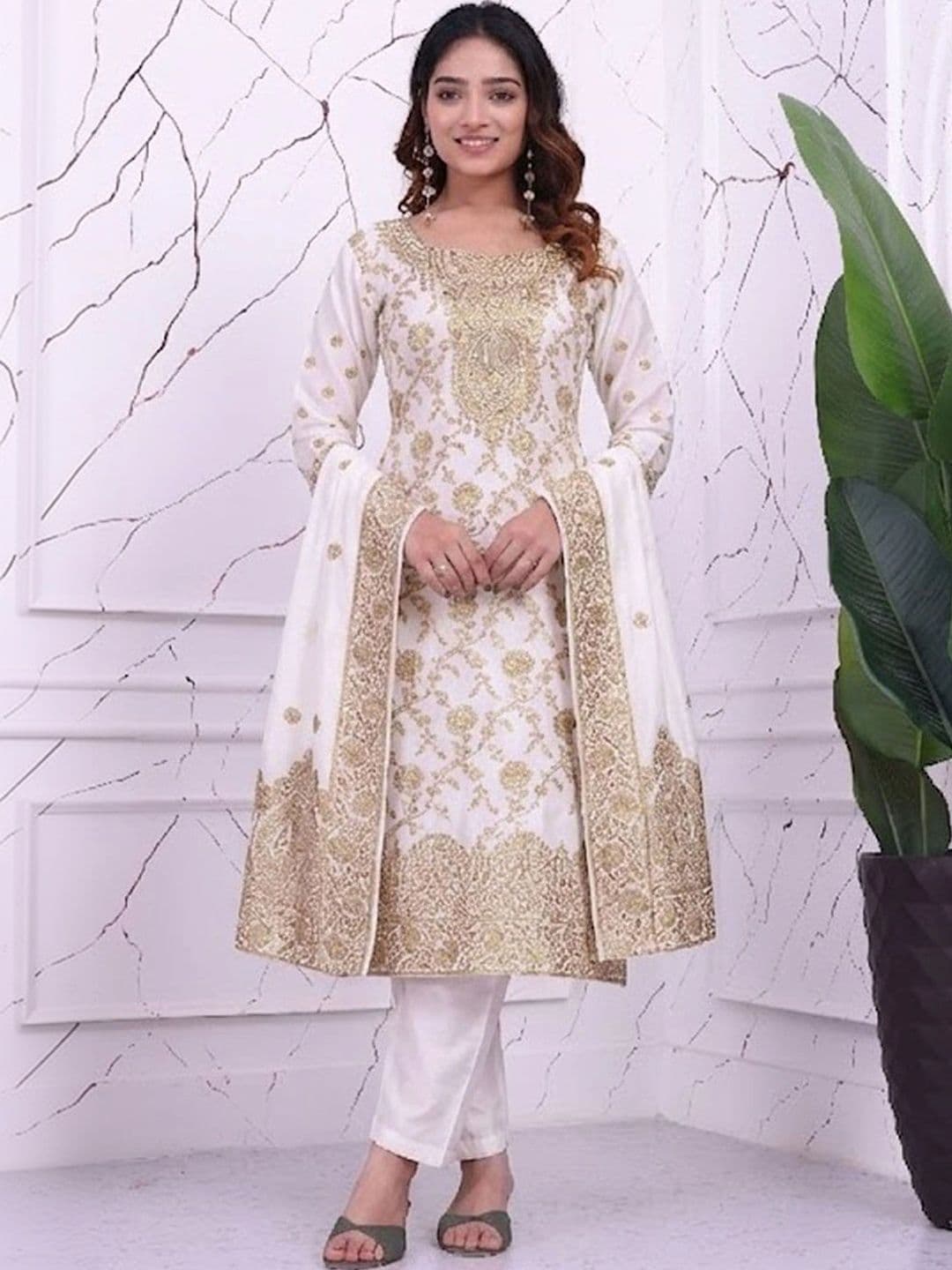 kantuba Women Art Silk Unstitched Dress Material thumbnail 4
