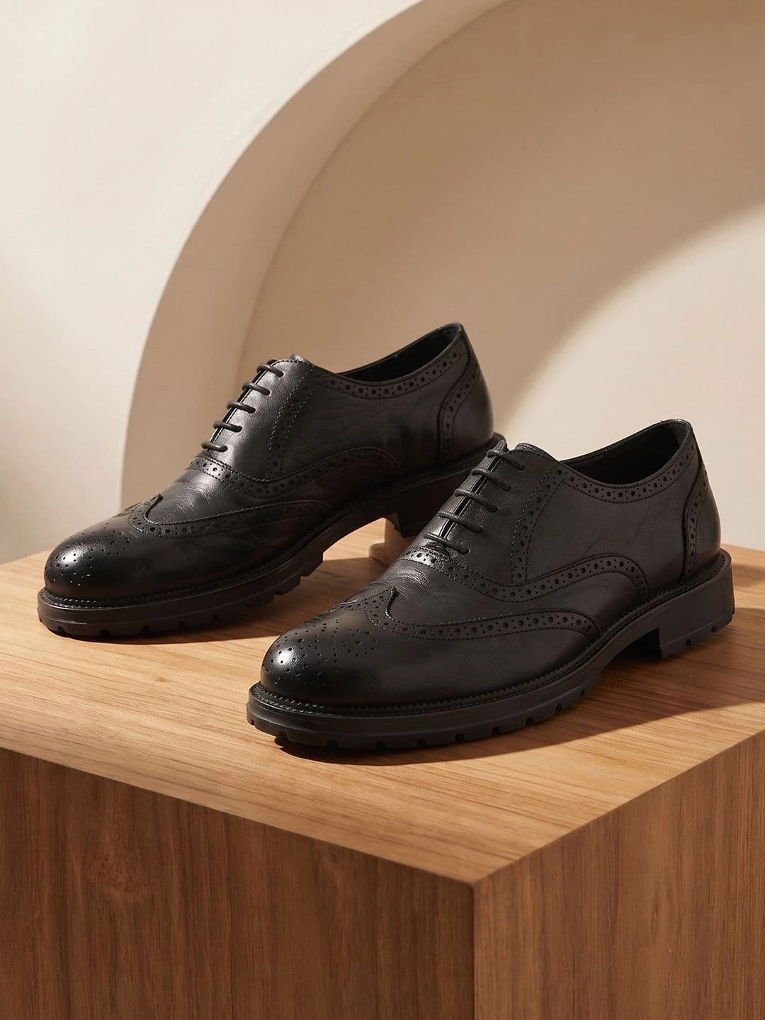 House of Pataudi Men Textured Formal Brogues thumbnail 3