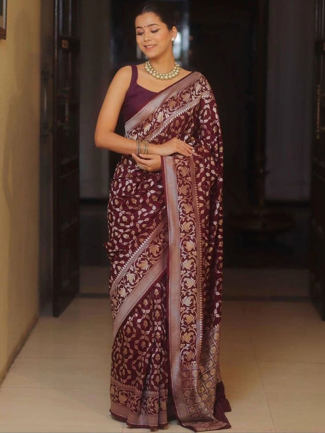revika Woven Design Zari Art Silk Designer Kanjeevaram Saree - view 1