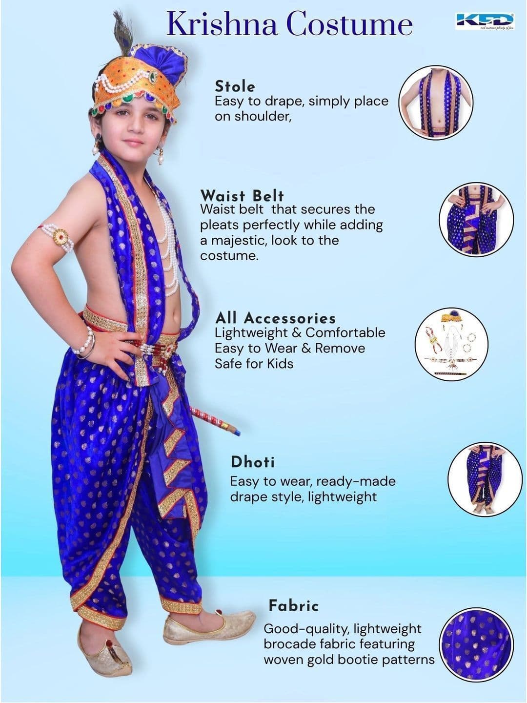 Kaku Fancy dresses Unisex Kids Embellished Top with Dhoti Pants thumbnail 5