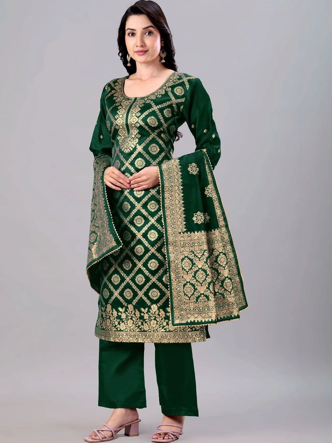 kantuba Women Unstitched Dress Art Silk  Material thumbnail 5